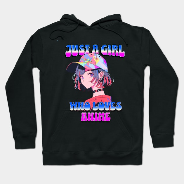 Just A Girl Who Loves Anime 2 Cute Anime Girl Anime Lover Hoodie by Tees 4 Thee